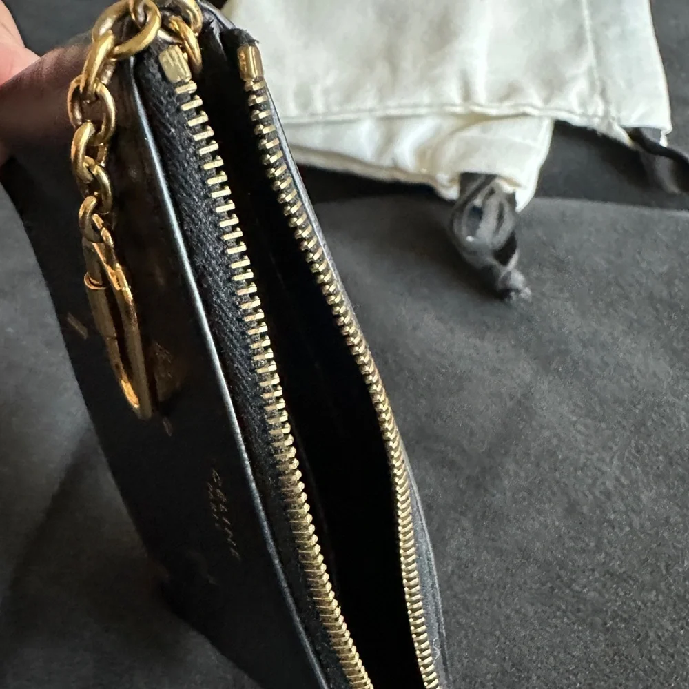 CÉLINE SLG Key Coin Card Pouch Black Leather/Gold Hardware - Anniversary Edition - Picture 4 of 8